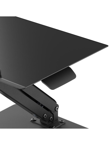 Maclean podstawka biurkowa na monitor lub laptop, sprężyna gazowa, do pracy stojąco siedzącej, czarna mc-493