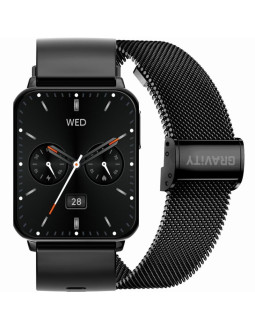 Smartwatch gravity czarny 2 paski gt17-7