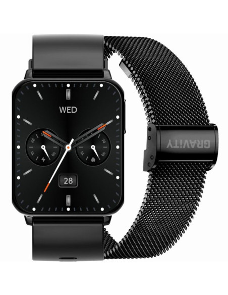 Smartwatch gravity czarny 2 paski gt17-7