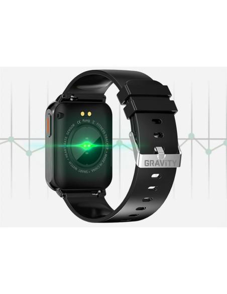 Smartwatch gravity czarny 2 paski gt17-7