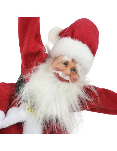 Mikołaj świąteczny grający ruszający się wiszący z lizakiem candy 82cm mica