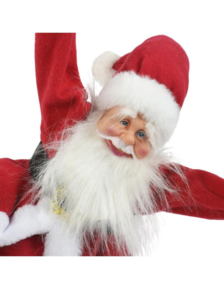 Mikołaj świąteczny grający ruszający się wiszący z lizakiem candy 82cm mica