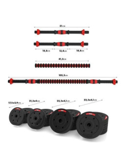 Sztangielki-sztanga  kompozyt 2w1 sgp40 hms 40 kg 2