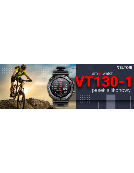 Smartwatch veltori vt130-1 czarny pasek silikonowy