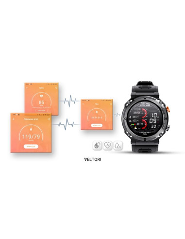 Smartwatch veltori vt130-1 czarny pasek silikonowy