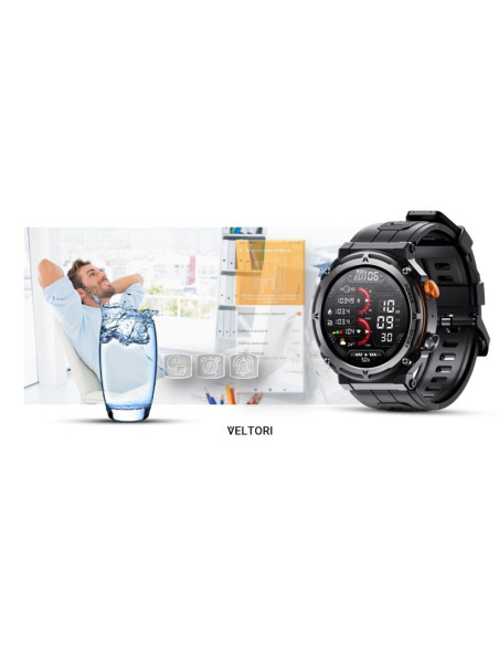 Smartwatch veltori vt130-1 czarny pasek silikonowy