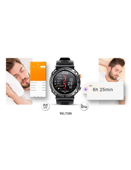 Smartwatch veltori vt130-1 czarny pasek silikonowy