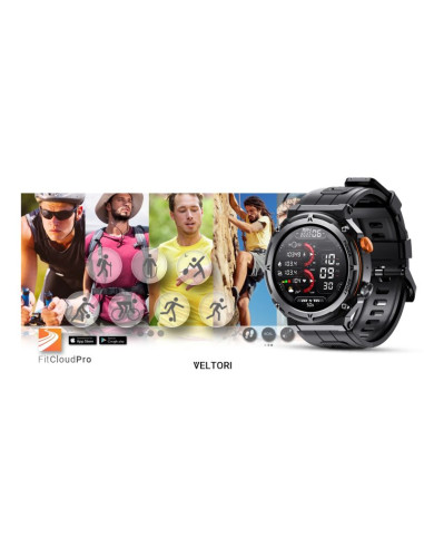 Smartwatch veltori vt130-1 czarny pasek silikonowy