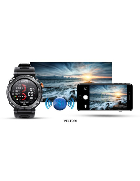 Smartwatch veltori vt130-1 czarny pasek silikonowy