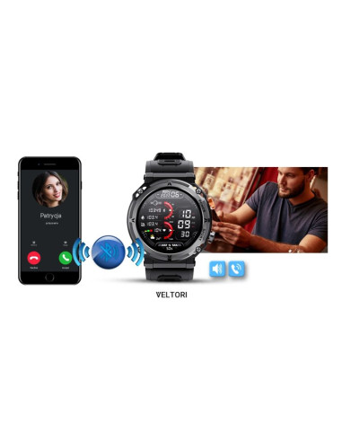 Smartwatch veltori vt130-1 czarny pasek silikonowy