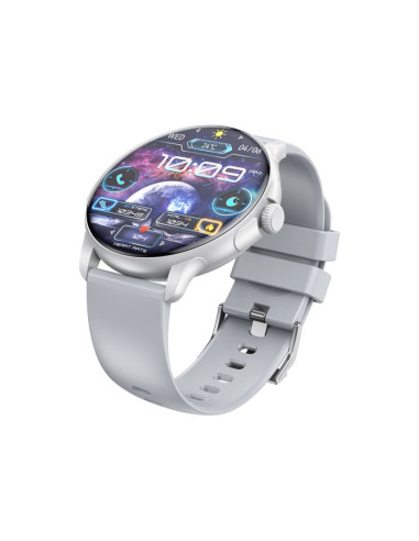 Smartwatch damski rubicon rncf35 silver bransoleta + pasek