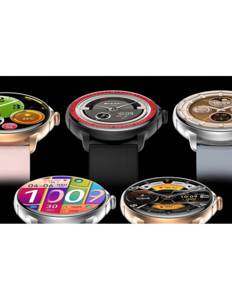 Smartwatch damski rubicon rncf35 silver bransoleta + pasek