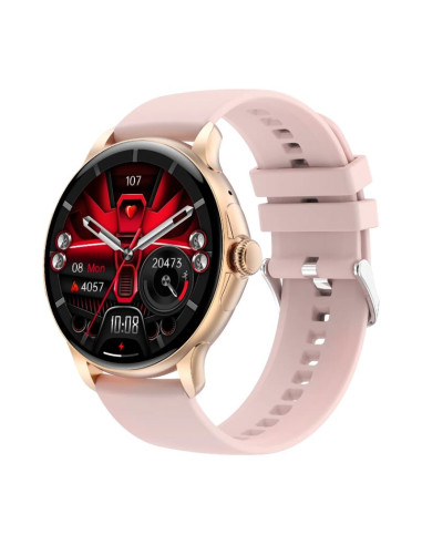 Smartwatch damski rubicon rncf35 rose gold bransoleta + pasek pink