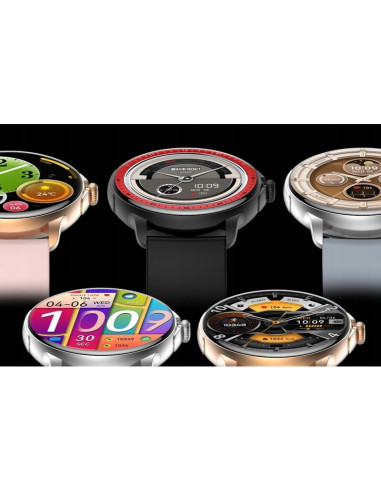 Smartwatch damski rubicon rncf35 rose gold bransoleta + pasek pink