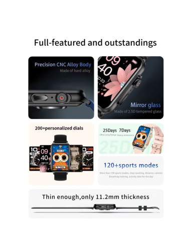 Smartwatch damski rubicon rncf06 black smarub222