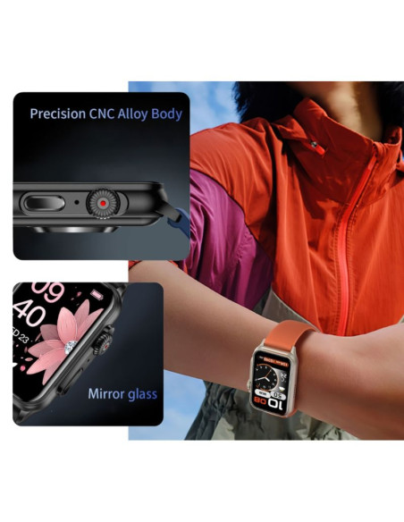 Smartwatch damski rubicon rncf06 black/dark blue smarub220