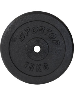 Obciążenie żeliwne czarne 15 kg enero fit fi26,5