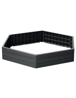 Grządka rabatka ogrodowa obrzeże base wood 6 elementów antracyt