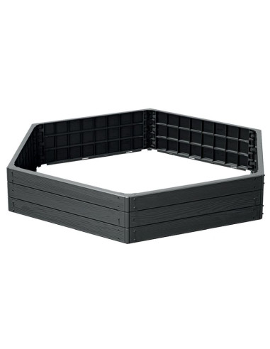 Grządka rabatka ogrodowa obrzeże base wood 6 elementów antracyt