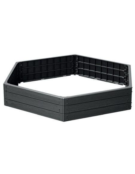 Grządka rabatka ogrodowa obrzeże base wood 6 elementów antracyt