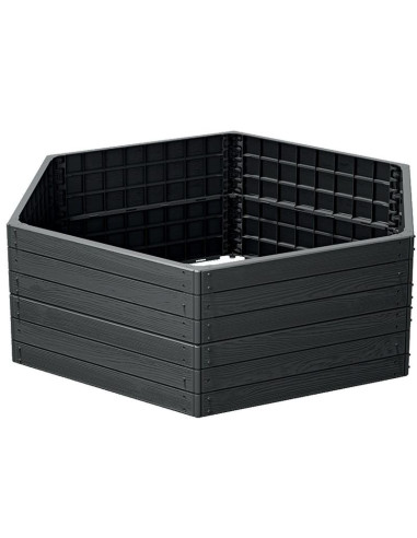 Grządka rabatka ogrodowa obrzeże base wood 6 elementów antracyt