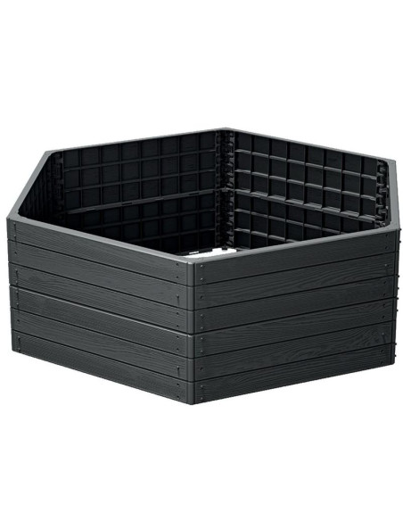 Grządka rabatka ogrodowa obrzeże base wood 6 elementów antracyt