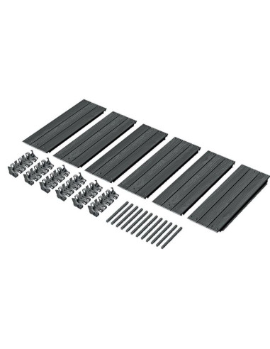 Grządka rabatka ogrodowa obrzeże base wood 6 elementów antracyt