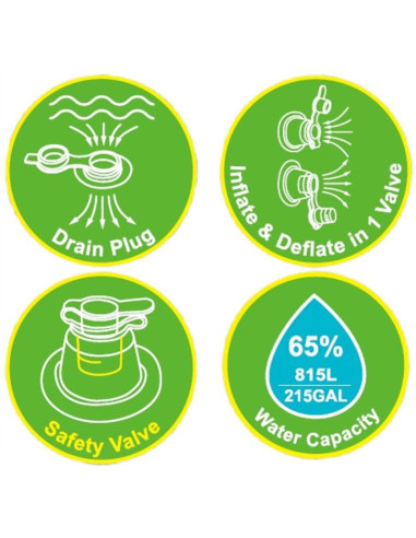 Basen dmuchany rodzinny prostokątny 2- pierścieniowy z bramkami 258x170x50cm 51471