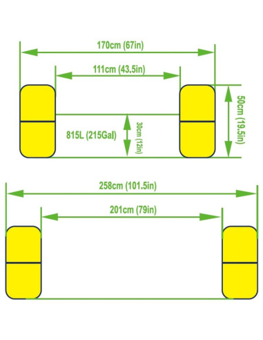 Basen dmuchany rodzinny prostokątny 2- pierścieniowy z bramkami 258x170x50cm 51471