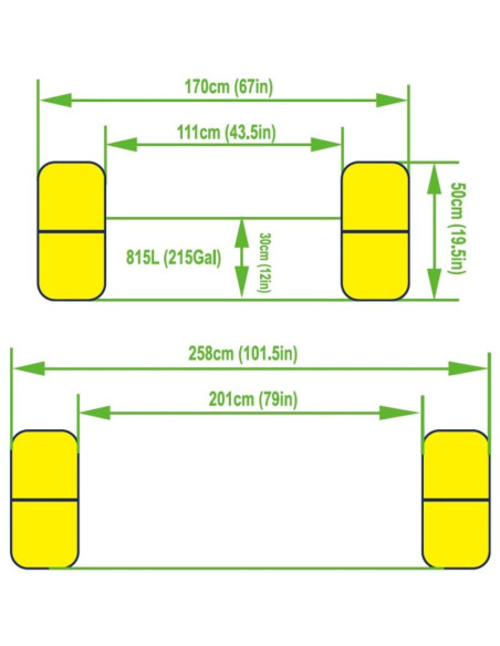Basen dmuchany rodzinny prostokątny 2- pierścieniowy z bramkami 258x170x50cm 51471