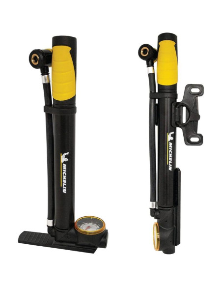 Pompka rowerowa mini z manometrem 2w1 alu michelin 8 bar(120psi)