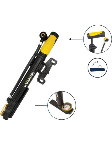 Pompka rowerowa mini z manometrem 2w1 alu michelin 8 bar(120psi)