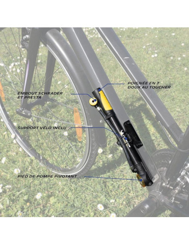 Pompka rowerowa mini z manometrem 2w1 alu michelin 8 bar(120psi)