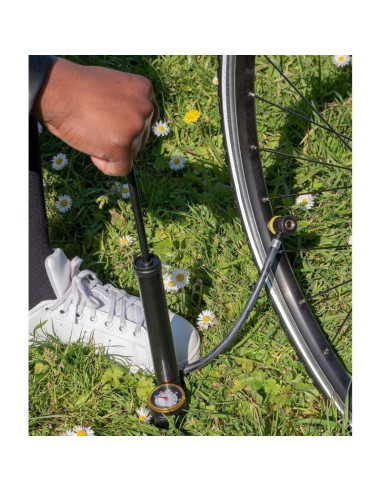 Pompka rowerowa mini z manometrem 2w1 alu michelin 8 bar(120psi)