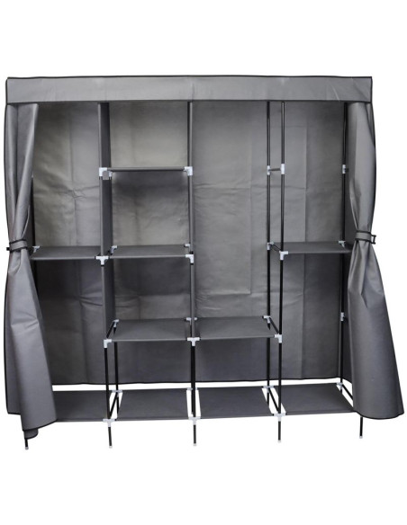 Szafa tekstylna garderoba 168x45x172cm ciemnoszara 45238