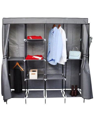 Szafa tekstylna garderoba 168x45x172cm ciemnoszara 45238