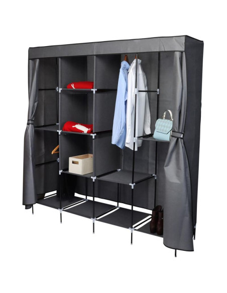 Szafa tekstylna garderoba 168x45x172cm ciemnoszara 45238