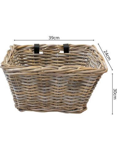 Koszyk rowerowy wiklinowy na przód 39x30x24cm xqmax