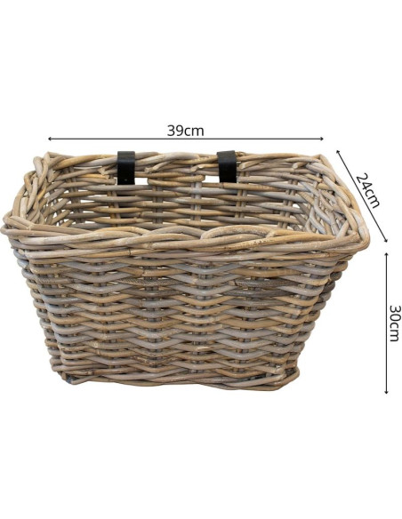 Koszyk rowerowy wiklinowy na przód 39x30x24cm xqmax