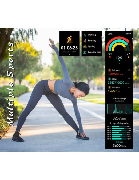 Smartwatch damski rubicon rncf31 black