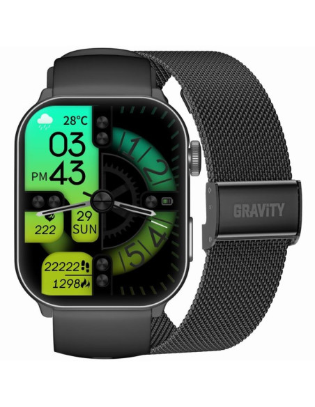 Smartwatch męski gravity gt28-1 pasek + bransoleta czarny