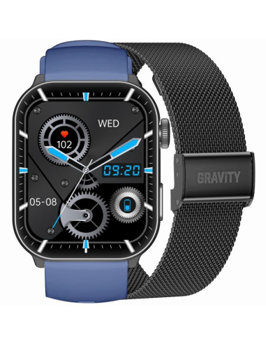 Smartwatch męski gravity gt28-3 pasek + bransoleta granatowo czarny