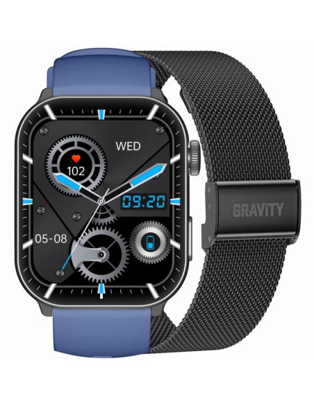 Smartwatch męski gravity gt28-3 pasek + bransoleta granatowo czarny