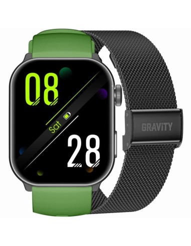 Smartwatch męski gravity gt28-4 pasek + bransoleta zielono czarny