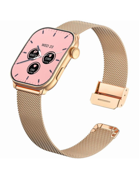 Smartwatch damski gravity gt28-5 pasek + bransoleta różowe złoto czarny