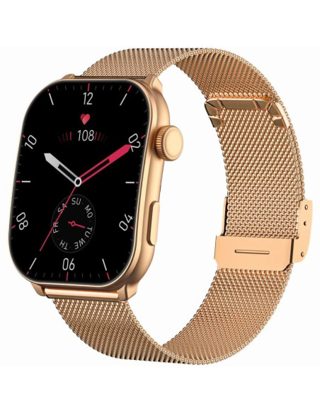 Smartwatch damski gravity gt28-6 pasek + bransoleta różowe złoto różowy