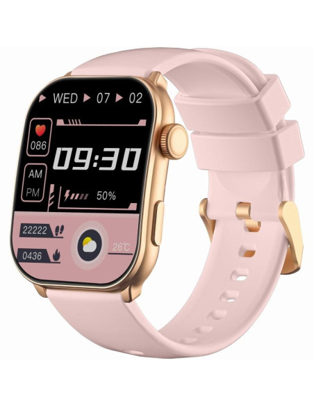 Smartwatch damski gravity gt28-6 pasek + bransoleta różowe złoto różowy