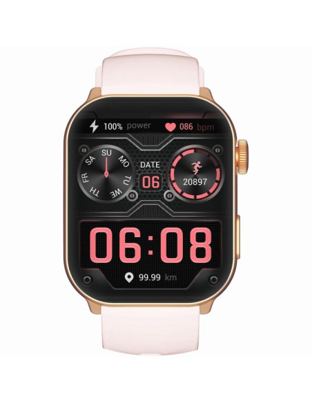 Smartwatch damski gravity gt28-6 pasek + bransoleta różowe złoto różowy
