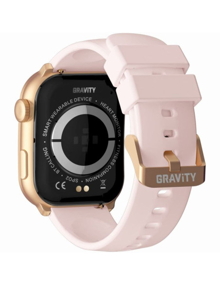 Smartwatch damski gravity gt28-6 pasek + bransoleta różowe złoto różowy