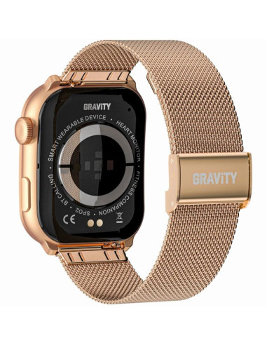 Smartwatch damski gravity gt28-8 pasek + bransoleta różowe złoto granatowy